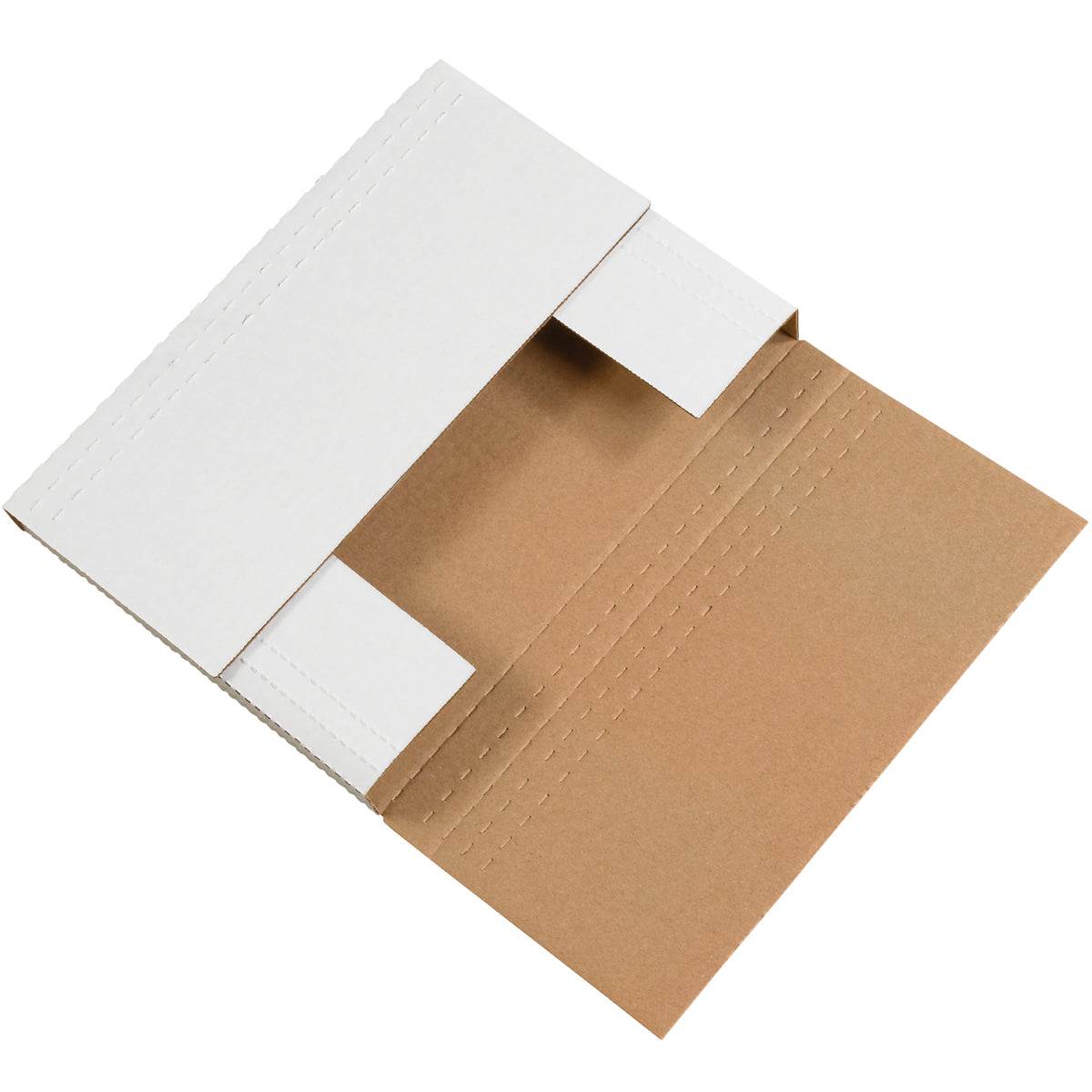 9 1/2 x 6 1/2 x 2 White Easy-Fold Mailers 50/Bundle