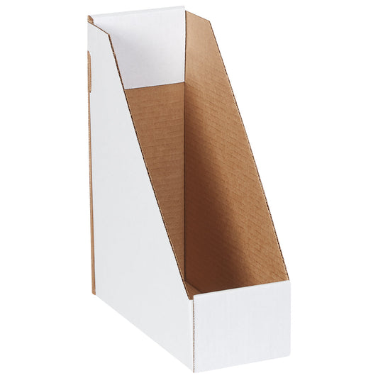 9 1/4 x 4 x 12 White Magazine File Boxes  50/Bundle