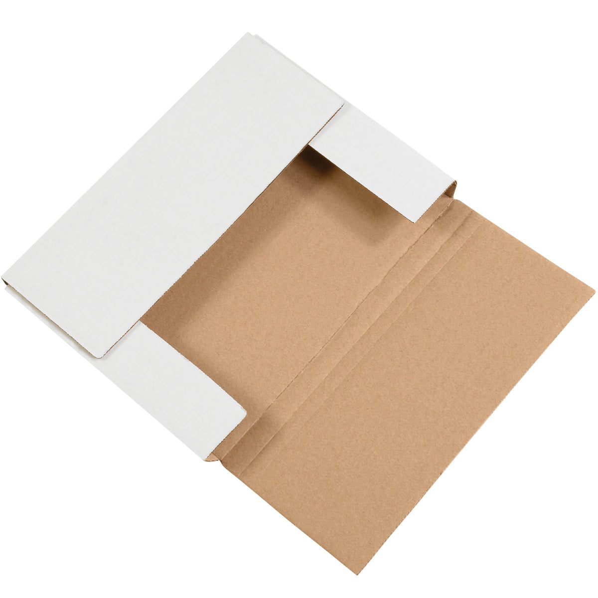 9 5/8 x 6 5/8 x 3 1/2 White Easy-Fold Mailers  50/Bundle